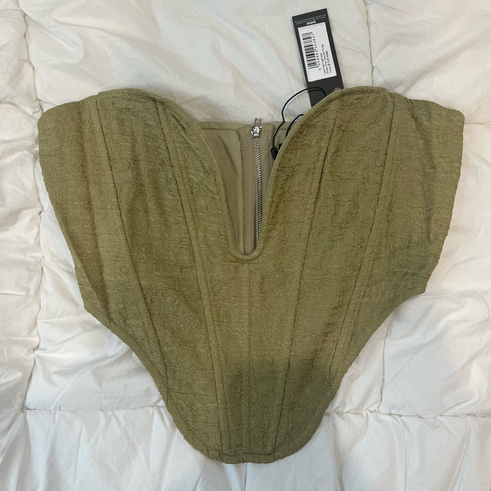 Shape Olive Textured Plunge Corset